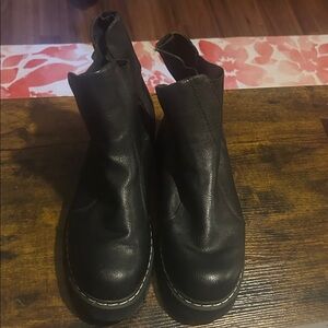 Kids Black Leather Boots